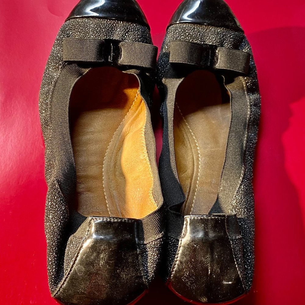 Salvatore Ferregamo Bow Ballerina Elastic Flat Shoes/Slip-On
